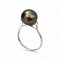 10.71 mm, Tahitian Pearl, Solitaire Pearl Double Diamond Side Stone Ring