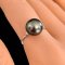 10.71 mm, Tahitian Pearl, Solitaire Pearl Double Diamond Side Stone Ring