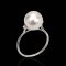 Approx. 10.0 mm, White South Sea Pearl, Solitaire Pearl with Side Stone Diamond Ring