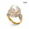 Approx. 10.5 - 11.0 mm, White South Sea Pearl, Infinity White Topaz Solitaire Pearl Ring