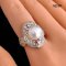 Approx. 10.5 - 11.0 mm, White South Sea Pearl, Infinity White Topaz Solitaire Pearl Ring
