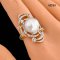 Approx. 12.0 mm, White South Sea Pearl, "Andromeda" Solitaire Pearl Ring