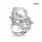 Approx. 12.0 mm, White South Sea Pearl,  "Andromeda" Pearl Ring