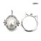 Approx. 12.0 mm, White South Sea Pearl, Solitaire Pearl Double Halo White Topaz Ring (Pendant)