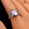 Approx. 16.0 mm, Edison Pearl, Solitaire Pearl Ring