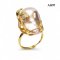 Approx. 14.0 mm up, Fireball Baroque, Freshwater Pearl, La Mer CZ Pearl Ring