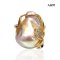 Approx. 14.0 mm up, Fireball Baroque, Freshwater Pearl, La Mer CZ Pearl Ring