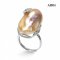 Approx. 14.0 mm up, Fireball Baroque, Freshwater Pearl, La Mer CZ Pearl Ring