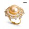 Approx. 13.0 - 14.0 mm, Edison Pearl, Solitaire Pearl Thai Style Holo CZ Ring