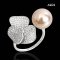 12.3 mm, Gold South Sea Pearl, Umiko CZ Paved Pearl Open Ring