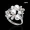 Approx. 3.0 - 6.0 mm, AK and Freshwater Pearl, Cluster Pearl Ring