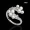 Approx. 3.0 - 4.0 mm, AK Pearl, Cluter Pearl CZ Open Ring