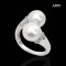Approx. 10.0 mm, White South Sea Pearl, Duo Pearl Open Ring