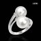 Approx. 10.0 mm, White South Sea Pearl, Duo Pearl Open Ring