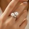 Approx. 10.0 mm, White South Sea Pearl, Duo Pearl Open Ring