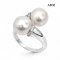 Approx. 10.0 mm, White South Sea Pearl, Duo Pearl Open Ring