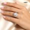 Approx. 9.0 mm up, White South Sea Pearl, Solitaire Pearl Spriral Halo CZ Ring
