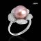 Approx. 10.0 mm, Edison Pearl, Flower CZ Pearl Ring