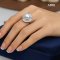 Approx. 10.0 mm, White South Sea Pearl, Solitaire Pearl Halo CZ Wings Ring