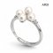 Approx. 3.0 mm, Akoya Pearl, Flower Pearl Ring