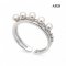Approx. 3.0 mm, Akoya Pearl, Pearl Row Open Ring