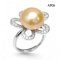 Approx. 13.2 mm, Edison Pearl, Flower Pearl Ring