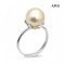 Approx. 9.0 mm, Gold South Sea Pearl, Solitaire Pearl Crown Prongs Ring