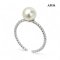 Approx. 6.9 mm, Akoya Pearl, Solitaire Pearl Twisted Shoulder Open Ring