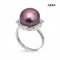 Approx. 12.0 mm, Edison Pearl, Solitaire Pearl Halo CZ Ring