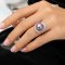 Approx. 12.0 mm, Edison Pearl, Solitaire Pearl Crossed Halo CZ Paved Ring