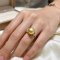 12.8 mm, Gold South Sea Pearl, Solitaire Pearl Three Side Stones Ring