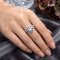 Approx. 8.0 mm, Akoya Blue Rose Pearl, Solitaire Pearl CZ Paved Ring