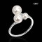 Approx. 4.0 - 6.0 mm, Akoya Pearl, Trio Pearl Open Ring