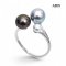 Approx. 4.0 - 7.0 mm, Akoya and Tahitian Pearl, Trio Pearl Open Ring