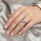 7.4 mm, Akoya Blue Rose Pearl, Solitaire Pearl Snake Tail CZ Paved Ring