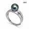Approx. 8.0 mm, Tahitian Pearl, Solitaire Pearl Ring