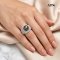 Approx. 2.0 - 2.5 mm and 11.0 -12.0 mm, Freshwater Pearl and Tahitian Pearl, Solitaire Pearl Shoulder Pearls Paved Ring