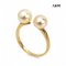7.1 mm and 7.5 mm, Moonlight Lot, Akoya Pearl, Twin Pearl Head Open Ring