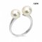 8.0 mm and 7.6 mm, Moonlight Lot, Akoya Pearl, Twin Pearl Head Open Ring