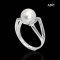 9.4 mm, White South Sea Pearl, Orange Peel, Miki Pearl Ring