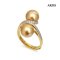 Approx. 8.0 mm, Gold South Sea Pearl, Twin Pearl Moissanite Paved Ring