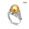Approx. 11.0 mm, Gold South Sea Pearl, Crown Pearl Ring