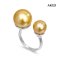 Approx. 9.0 mm - 13.0 mm, Gold South Sea Pearl, Duo Pearl Open Ring