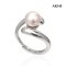 Approx. 8.0 mm, Hanamomo, Akoya Pearl, Solitaire Pearl  Cross Shoulder Ring