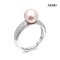 Approx. 8.0 mm, Hanamomo, Akoya Pearl, Solitaire Pearl Ring Shoulder CZ Paved