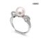 Approx. 8.0 mm, Hanamomo, Akoya Pearl, Bow CZ Pearl Ring