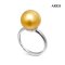 Approx. 12.0 mm, Gold South Sea Pearl, Solitaire Pearl Ring