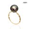 10.7 mm, Hanashinju, Tahitian Pearl, Solitaire Pearl Chain Link Shoulder Ring