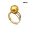10.6 mm, Hanashinju, Gold South Sea Pearl, Four Stripes Diamond Row Solitaire Pearl Ring