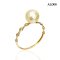 Approx. 7.0 mm, Hanashinju, Gold South Sea Pearl, Solitaire Pearl Bead Shoulder Ring